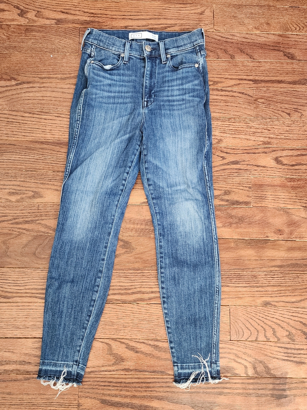 AYR The Riser Skinny Jeans 27 Raw Hem Minimal Capsule NYC LA Premium Denim